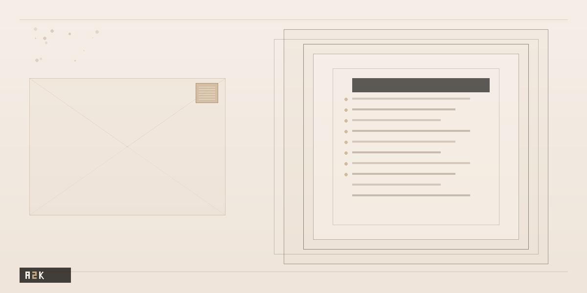 Brand partnerships — editorial geometric composition in A2K warm palette